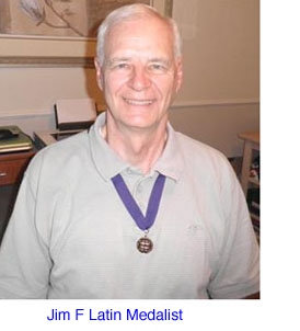 photo of student with Latin test medallion