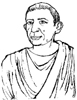 line drawing of Caecilius bust