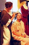 photo of woman being made up