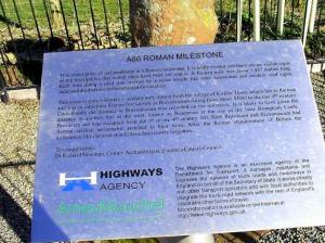 photo of placard with information about Roman milestones